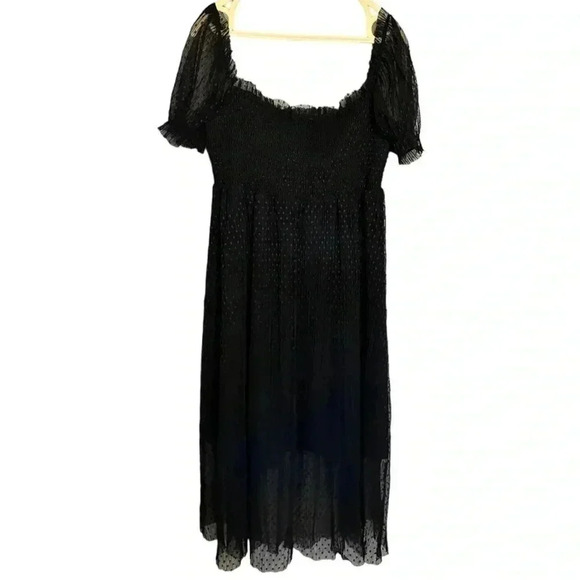 O.P.T Square Neck Smocked Midi Dress Large - Picture 5 of 7